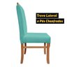 Kit 8 Cadeiras Madeira Maciça Imbuia Londres Veludo Azul Tiffany - SOFA STORE - 4
