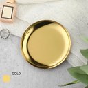 Ver imagem 6 de Bandejas de Inox Pequenas P/ Joias Velas Objetos Chaves:folha Dourada 9x7cm