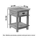 Ver imagem 2 de Mesa Cabeceira 40cm com 1 Gaveta Madeira Maciça Envernizada Mhm