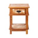 Ver imagem 3 de Mesa Cabeceira 40 cm 1 Gaveta Madeira de Demolição Pátina