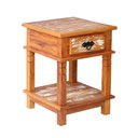 Ver imagem 1 de Mesa Cabeceira 40 cm 1 Gaveta Madeira de Demolição Pátina