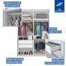 Guarda Roupa Solteiro Lila 2 Porta de Correr e 6 Espelhos:branco - 6