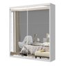 Guarda Roupa Solteiro Lila 2 Porta de Correr e 6 Espelhos:branco - 2