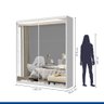Guarda Roupa Solteiro Lila 2 Porta de Correr e 6 Espelhos:branco - 3
