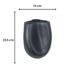 Vaso de Cerâmica Ravena Preto Fosco Dupla 28 cm e 23,5 cm - 3
