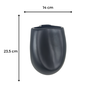 Vaso de Cerâmica Ravena Preto Fosco Dupla 28 cm e 23,5 cm - 3