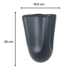 Vaso de Cerâmica Ravena Preto Fosco Dupla 28 cm e 23,5 cm - 2