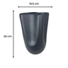 Vaso de Cerâmica Ravena Preto Fosco Dupla 28 cm e 23,5 cm - 2
