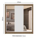 Ver mais imagens de Guarda-roupa Casal 3 Portas de Correr com Espelhos 4 Gavetas Rustic/branco Sublime Plus Madesa