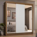 Ver imagem 1 de Guarda-roupa Casal 3 Portas de Correr com Espelhos 4 Gavetas Rustic/branco Sublime Plus Madesa