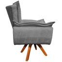 Ver imagem 7 de Poltrona Decorativa Base Giratória em Madeira Charger Suede Grafite - Gran Belo
