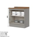 Ver imagem 2 de Balcão de Cozinha Amy 2 Portas MDF 80cm Cinza Nature com Tampo Casa 812
