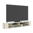 Ver imagem 4 de Rack Ripado Suspenso Luxo para TV até 75 Polegadas com Nichos e Portas 180 cm