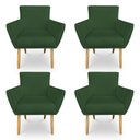 Ver imagem 1 de Kit 4 Poltronas Decorativa Leticia Suede Verde Pés Palito Castanho - Pallazio