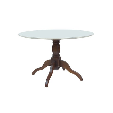 Mesa Redonda Tampo com Vidro Prime Wood 120cm