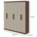 Ver imagem 3 de Guarda-Roupa casal 6 portas Jazz- Lopas - IMBUIA CLEAN/OFF WHITE