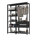 Ver imagem 2 de Guarda-roupas Closet Modulado 135cm 2 Peças com 2 Gavetas e Cabideiro Multimóveis Mp4320