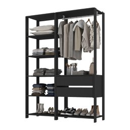 Guarda-Roupas Closet Modulado 135cm 2 Peças com 2 Gavetas e Cabideiro Multimóveis MP4320  - 2