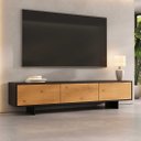 Ver imagem 2 de Rack para Sala TV 75 Minimalista 184 cm Madeira Freijó Preto Arto Idimex