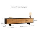 Ver imagem 4 de Rack para Sala TV 75 Minimalista 184 cm Madeira Freijó Preto Arto Idimex