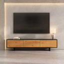 Ver imagem 1 de Rack para Sala TV 75 Minimalista 184 cm Madeira Freijó Preto Arto Idimex