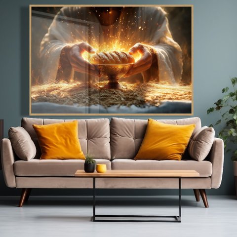 Quadro Decorativo Jesus Pão Ceia Sala Quarto Casa Escritório