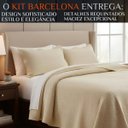 Ver imagem 2 de Jogo King Size Barcelona 100%algodão Premium Conforto Luxo:caqui