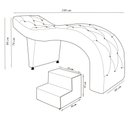 Ver imagem 3 de Maca de Estética para Massagem Cílios Fixa Lash Estofada com Escada Veludo Cinza G83 - Gran Belo Mac