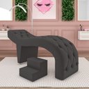 Ver imagem 2 de Maca de Estética para Massagem Cílios Fixa Lash Estofada com Escada Veludo Cinza G83 - Gran Belo Mac
