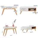 Ver imagem 2 de Kit Aparador e Mesa de Centro para Sala de Estar Off White Freijó Colibri
