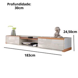 Rack Suspenso Atlas 1.80m Sala de Estar/Quarto Lukaliam Móveis - 2