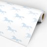 Papel de Parede Adesivo Cavalos Azul Claro Fundo Branco Infantil ou Adulto - Ssca-130 - 4
