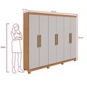 Ver imagem 7 de Guarda Roupa Casal Easy Slim 6 Portas 2 Gavetas MDP Amêndoa Clean - Off White Móveis Lopas