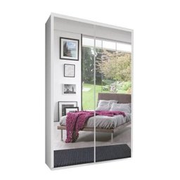 Guarda-roupa Roupeiro 2 Portas com Espelhos Led e Portas de Correr Diaman - 1