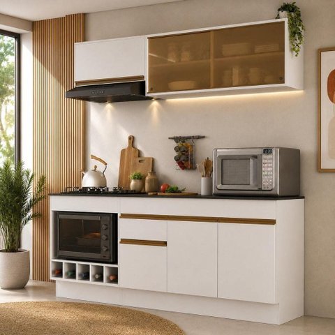 Cozinha Completa Veneza 6 Portas 1 Gaveta MDF-MDP 190cm Multimóveis