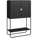 Ver imagem 2 de Balcão Aparador Bar para Sala Industrial 2 Portas 90cm Alek A03 Nero Preto - Lyam Deocr