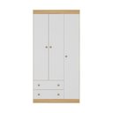 Ver imagem 7 de Guarda-roupa Infantil 92cm 3 Portas e 2 Gavetas Encanto Multimóveis Mp4447 Madeirado/branco