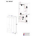 Ver imagem 4 de Guarda-roupa Infantil 92cm 3 Portas e 2 Gavetas Encanto Multimóveis Mp4447 Madeirado/branco