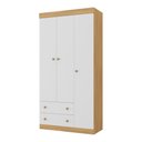 Ver imagem 2 de Guarda-roupa Infantil 92cm 3 Portas e 2 Gavetas Encanto Multimóveis Mp4447 Madeirado/branco
