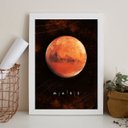Ver imagem 1 de Quadro Decorativo Planeta Marte 24x18cm - com Vidro:madeira Preta