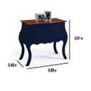 Ver imagem 2 de Cômoda Bombê Linz 2 Gavetas 81 X 89 X 40 Cm (a X L X P) - Cor Azul Petróleo/imbuia Glazer