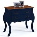 Ver imagem 1 de Cômoda Bombê Linz 2 Gavetas 81 X 89 X 40 Cm (a X L X P) - Cor Azul Petróleo/imbuia Glazer