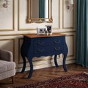 Ver imagem 3 de Cômoda Bombê Linz 2 Gavetas 81 X 89 X 40 Cm (a X L X P) - Cor Azul Petróleo/imbuia Glazer