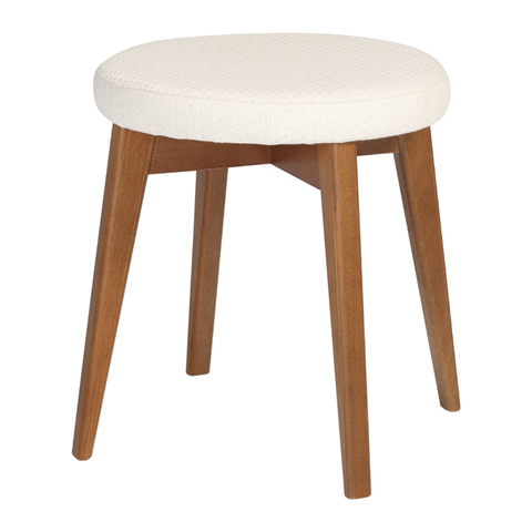 Banqueta Paris em Madeira Maciça e Assento Estofado Chanel Pinhão