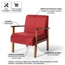 Ver imagem 5 de Conjunto Poltrona Estofada Júlia com Puff Redondo Berlim Dordô – Straub Web