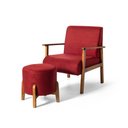 Ver imagem 1 de Conjunto Poltrona Estofada Júlia com Puff Redondo Berlim Dordô – Straub Web