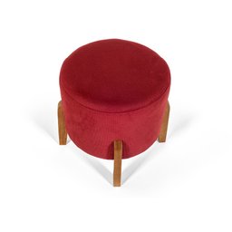 Conjunto Poltrona Estofada Júlia com Puff Redondo Berlim Dordô – Straub Web - 4