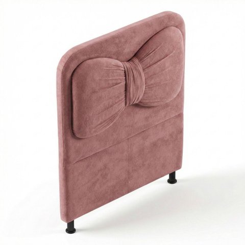 Cabeceira Estofada Cama Box Solteiro Infantil Juvenil Laço 90cm Orgânica Bouclê Rosê - Desk Design