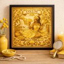 Ver imagem 1 de Quadro Estilo Azulejo Oxum 33x33cm Mold Preta