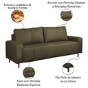 Ver imagem 3 de Sofá Decorativo Sala de Estar Metropole 3 Lugares 220cm Couro Fendi - Mozzelar